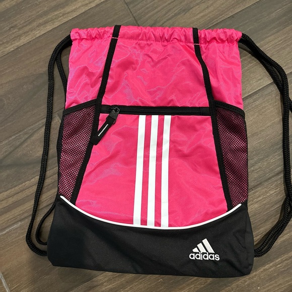 Adidas Pink and Black Drawstring Bag with supplies New UNISEX - Picture 2 of 5